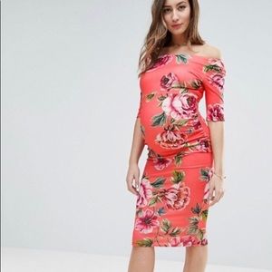 ASOS Floral Bardot Maternity Dress